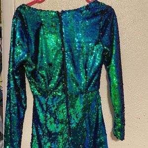 Blue Green multicolor Romper from Charolette Russe